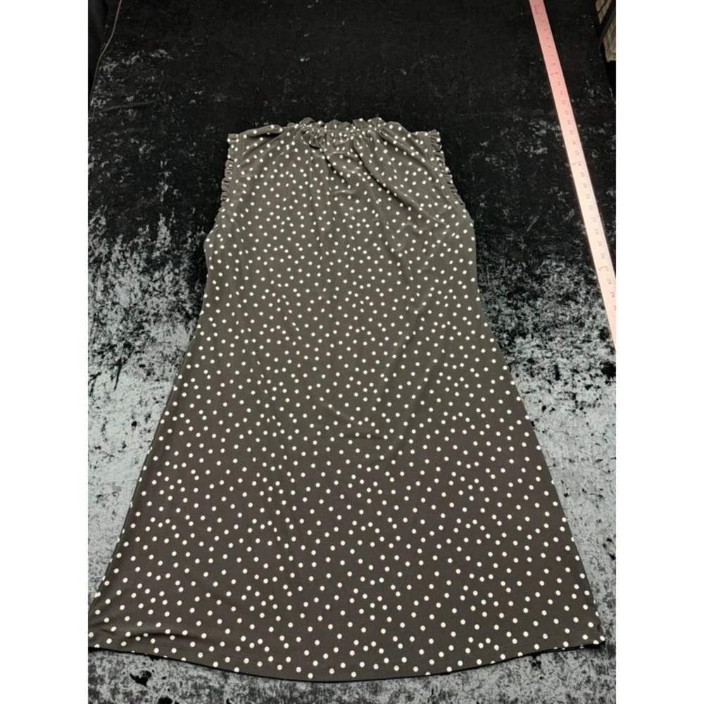 MY HILFIGER Womens 16 Black White Polka Dot Ruffle Sleeveless Shift Dress - Picture 8 of 10